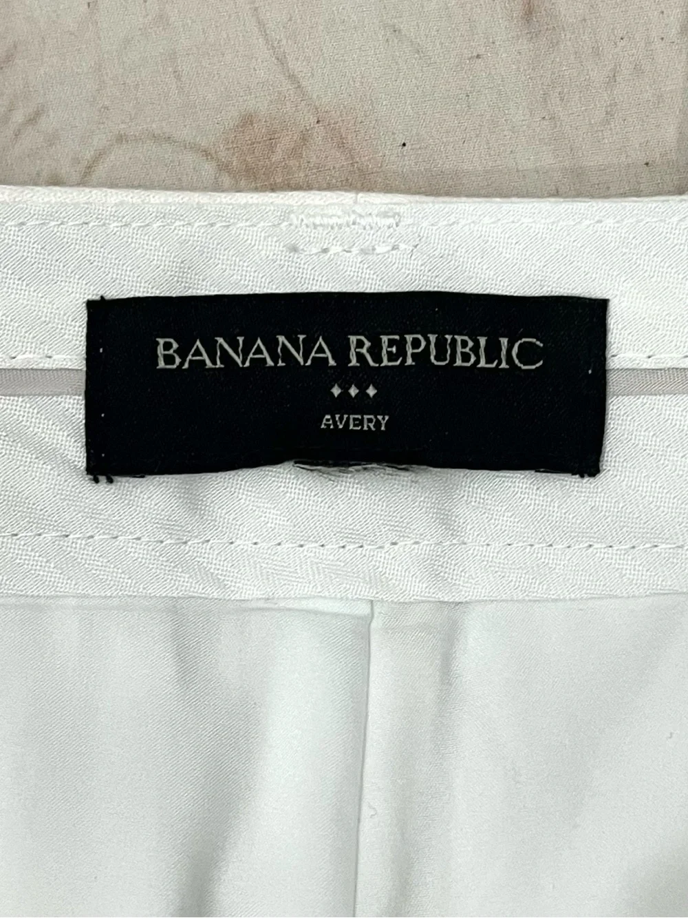 Banana Republic Avery White Linen Blend Trouser Pants
